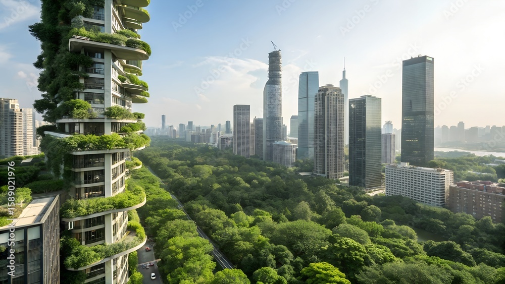 Obraz premium aerial view of hong kong