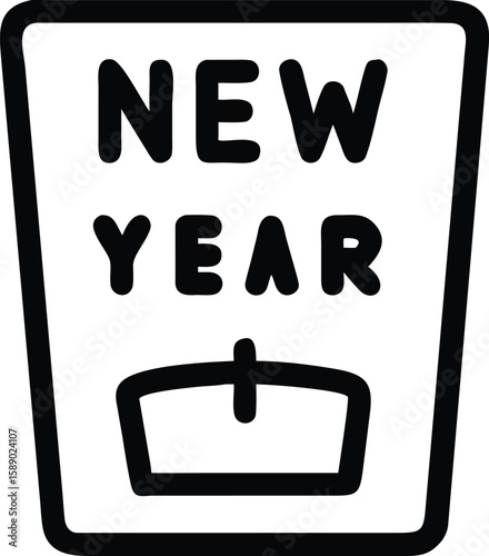 New year resolutions concept depicting a weight scale silhouette design