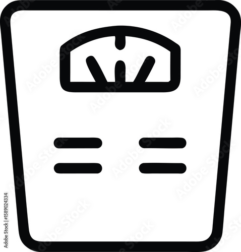 Black weight scale silhouette design for new year's resolutions on white background