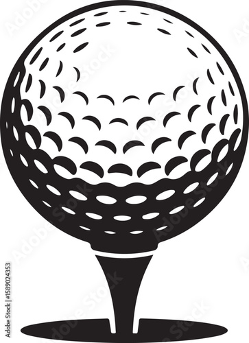 Golf ball setup on a white background