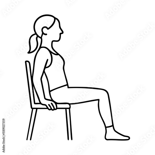 Relaxed upright seated yoga pose for posture and breath awareness