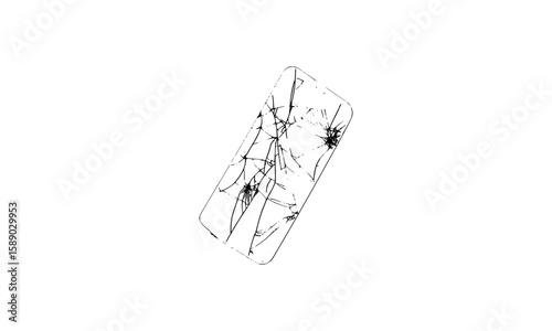 Broken Mobile glass vector, mobile cover break vector