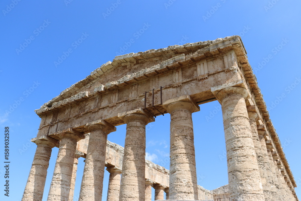 Segesta, Sicily, Italy - April 7 2025: Doric Temple of Segesta Segesta, Sicily, Italy - April 7 2025: Doric Temple of Segesta