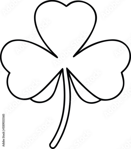 Black shamrock clover silhouette design for saint patrick's day celebrations