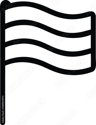 Black silhouette of the rainbow flag symbol for pride month celebration