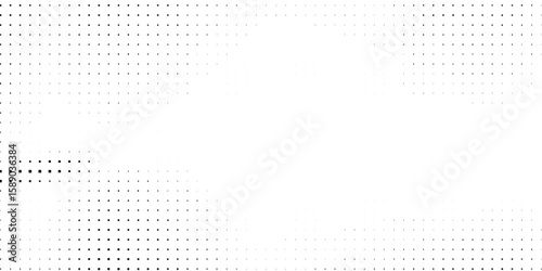 Halftone faded gradient texture. Grunge halftone grit background. White and black sand noise wallpaper. Retro pixilated vector backdrop