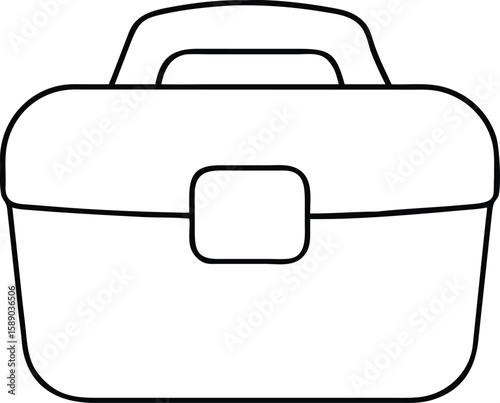 Transparent black silhouette design depicting a detailed lunchbox illustration
