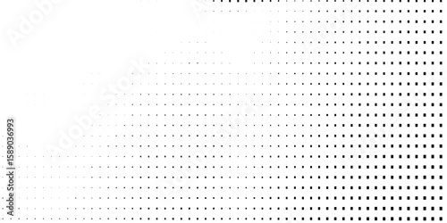 Halftone faded gradient texture. Grunge halftone grit background. White and black sand noise wallpaper. Retro pixilated vector backdrop