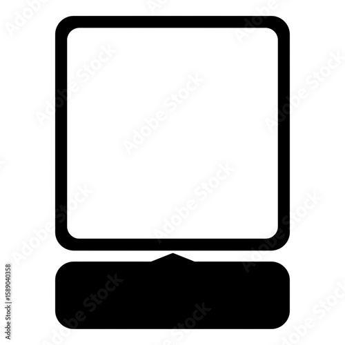 Tableau sur toile Minimalist black computer monitor outline sleek design modern aesthetic isolated