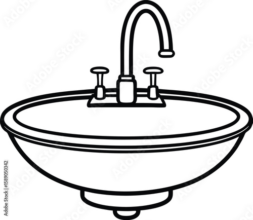 Modern Oval Bathroom Sink with Chrome Faucet Fixtures