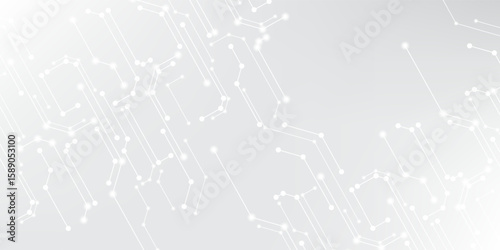 Grey white Abstract technology background, Hi tech digital connect, communication, high technology concept, science, technology background eps 10