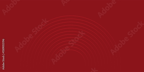 Collection of red concentric circles. Collection of radial sound wave or sonar rings. Pack of radar icon symbols, targets, dashed lines, halftones.vector illustration.modern.