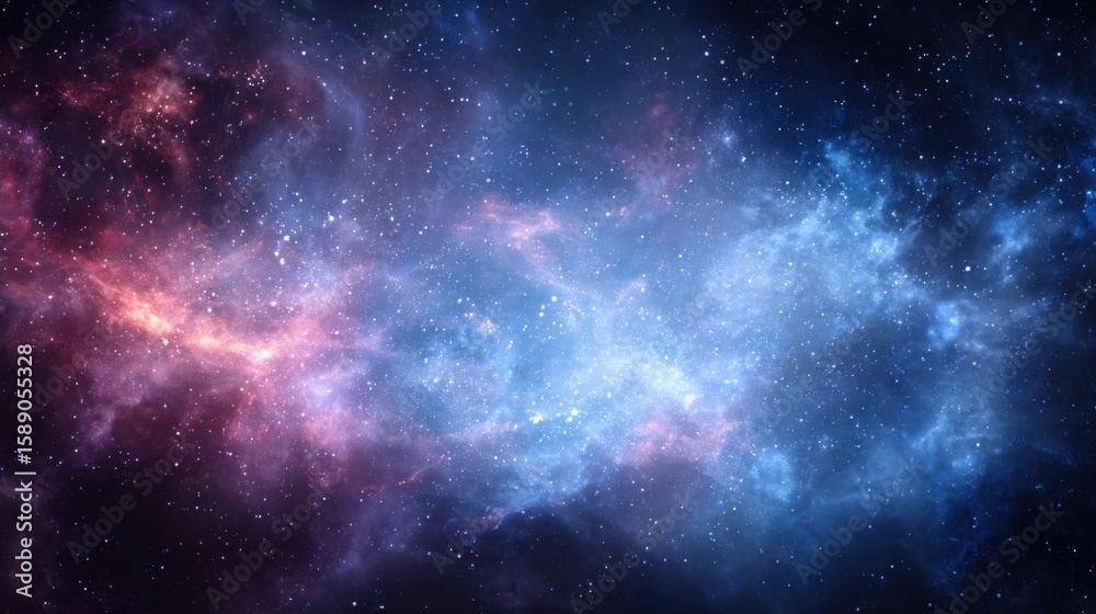 Fototapeta premium Vast colorful galaxy nebula with bright stars and cosmic dust in deep space scene.