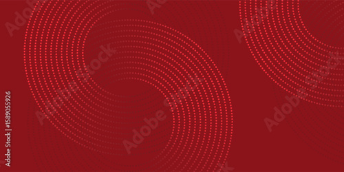 Collection of red concentric circles. Collection of radial sound wave or sonar rings. Pack of radar icon symbols, targets, dashed lines, halftones.vector illustration.