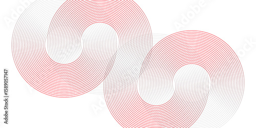 Collection of red concentric circles. Collection of radial sound wave or sonar rings. Pack of radar icon symbols, targets, dashed lines, halftones.eps 10,modern.