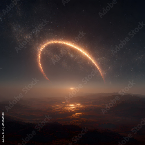 3d isolated ring in pink, neaon light, in cloudy background, rendering, frame, neon, presentation, background