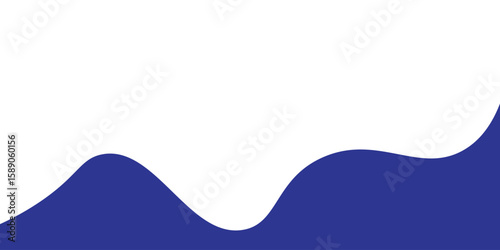 Abstract Blue and White Fluid Wave Background with Smooth Curves