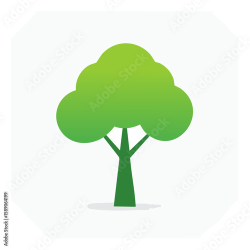 Isolated Minimalist Green Tree Graphic Fresh Foliage Nature Environment Symbol
