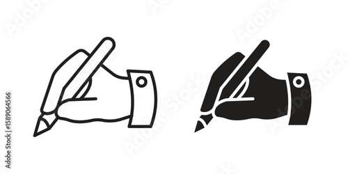 Write icon for web designs. editable pictogram.