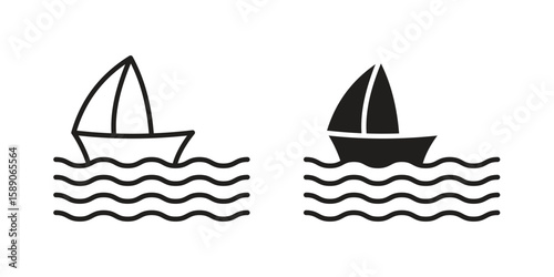 Wave icon for web designs. editable pictogram.
