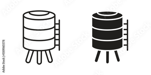 Water tank icon for web designs. editable pictogram.