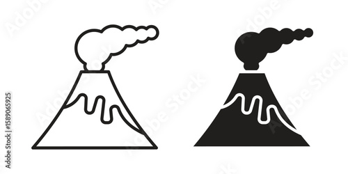 Volcano icon for web designs. editable pictogram.