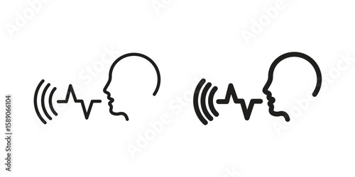 Voice control icon for web designs. editable pictogram.