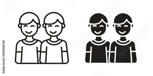 Twin icon for web designs. editable pictogram.