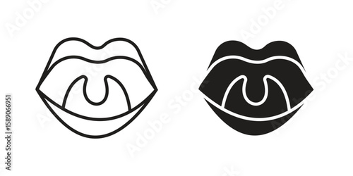Tonsillitis icon for web designs. editable pictogram.