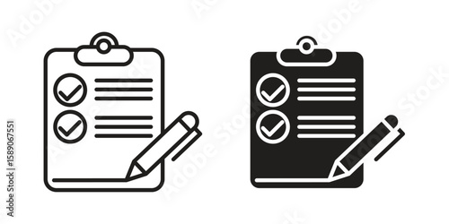 Survey icon for web designs. editable pictogram.