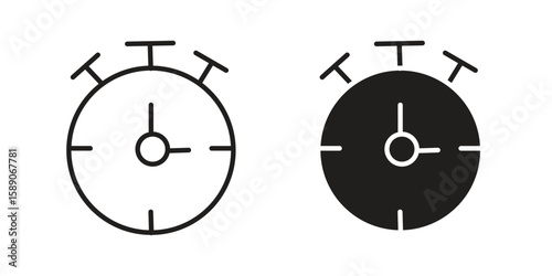 Stopwatch icon for web designs. editable pictogram.