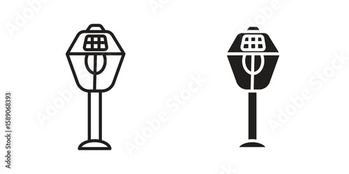 Solar Garden Light lamp icon for web designs. editable pictogram.