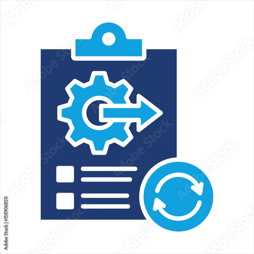 Lean Principles Flat Blue Icon Vector Illustration