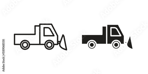 Snowplow icon for web designs. editable pictogram.