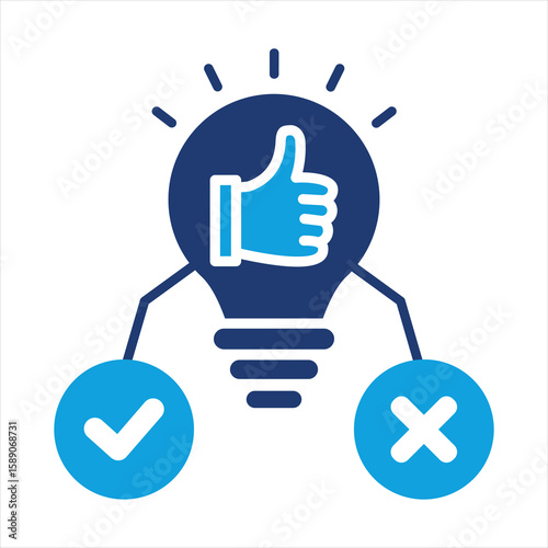 Hypothesis Solution Flat Blue Icon Vector Illustration
