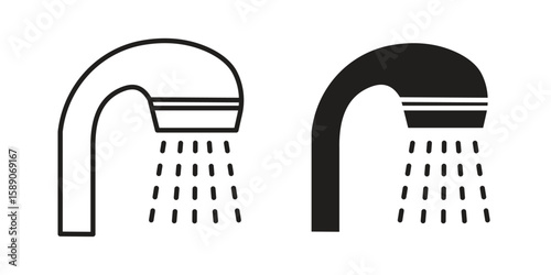 Shower Head icon for web designs. editable pictogram.