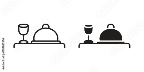 Room service icon for web designs. editable pictogram.