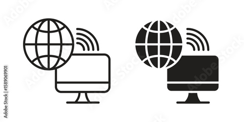 Remote Access icon for web designs. editable pictogram.