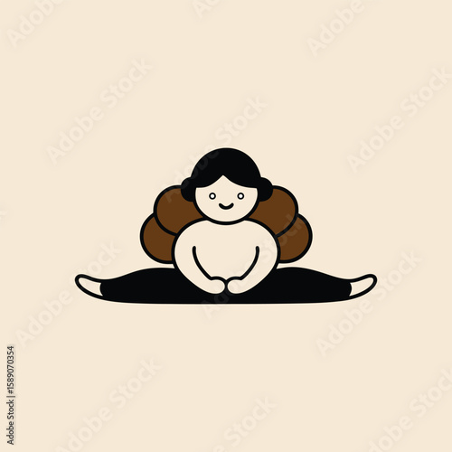 band clamshell female exercise cartoon art