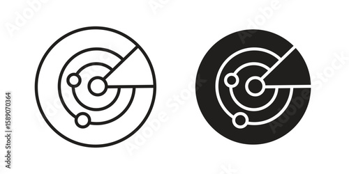 Radar detection icon for web designs. editable pictogram.