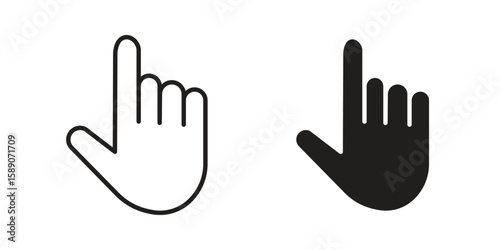 Pointing hand icon for web designs. editable pictogram.