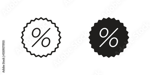 Percent icon for web designs. editable pictogram.