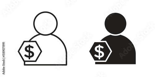 Personal loan icon for web designs. editable pictogram.