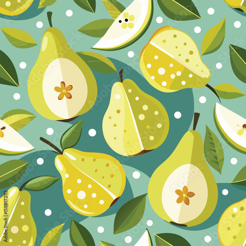 Artistic flat design seamless fruit