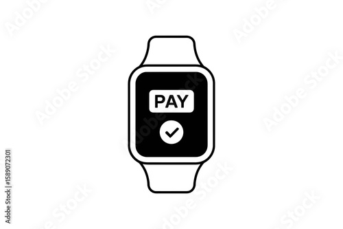 Smartwatch contactless payment technology concept