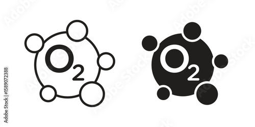 Oxygen O2 icon for web designs. editable pictogram.