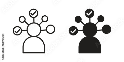 Multitask icon for web designs. editable pictogram.