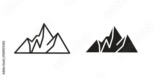 Mountain icon for web designs. editable pictogram.