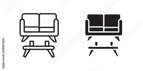 Lounge icon for web designs. editable pictogram.