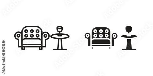 Lounge icon for web designs. editable pictogram.